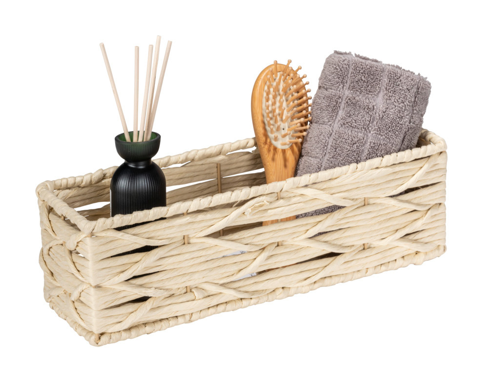 Boîte de rangement Vabriano Beige  en papier tressé de qualité supérieure