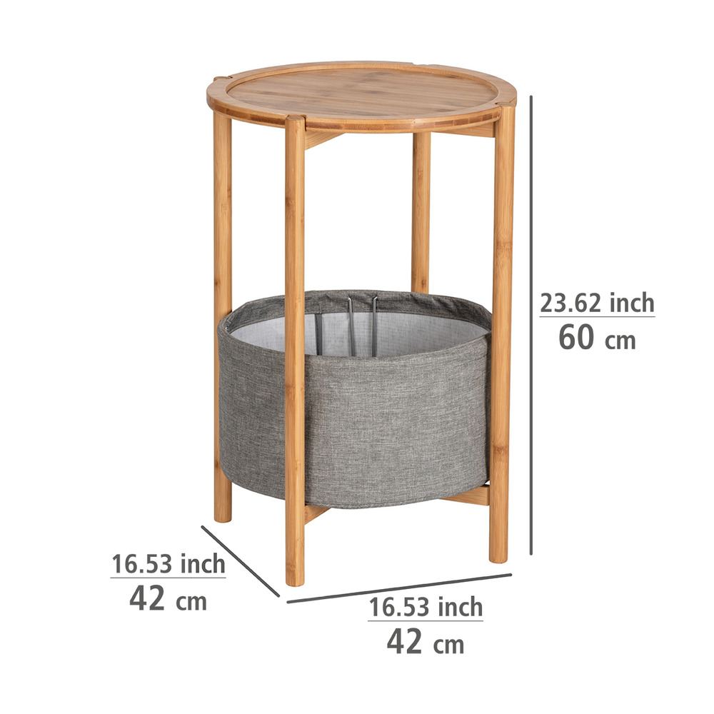 Table d'appoint scandinave avec bac rangement tissu, Table de nuit dans une chambre, bout de canapé et tabouret pour plantes,   Table dappoint scandinave avec bac rangement tissu,Table de nuit dans une chambre, bout de canapé