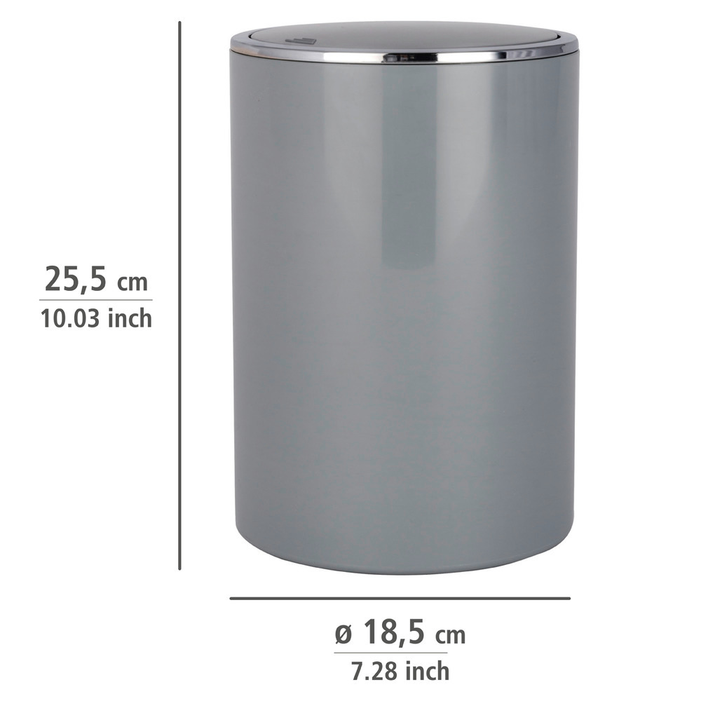 Poubelle à couvercle oscillant Inca gris  5 l