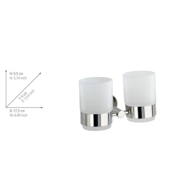 Porte gobelet Duo Bosio Shine  acero inox, juego de 2