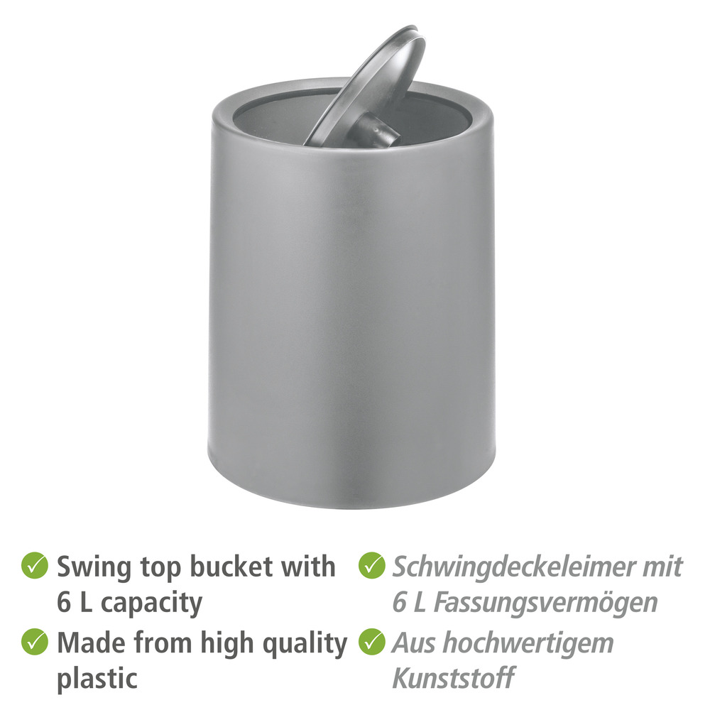 Poubelle Atri 6 l Gris  Capacité : 6 litres