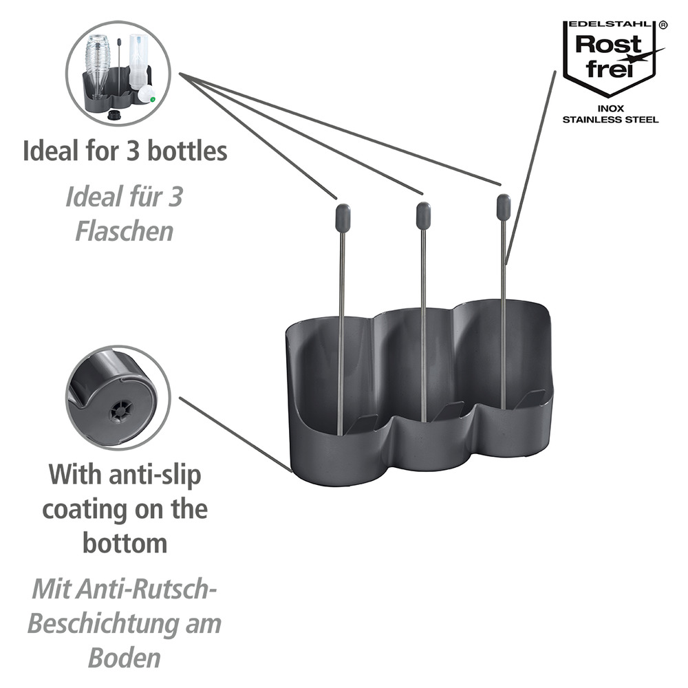 Egouttoir à Bouteille, Egouttoir biberon, avec crochet pour bouchon ou tétine, Filia  Pour un séchage rapide jusqu'à 3 bouteilles