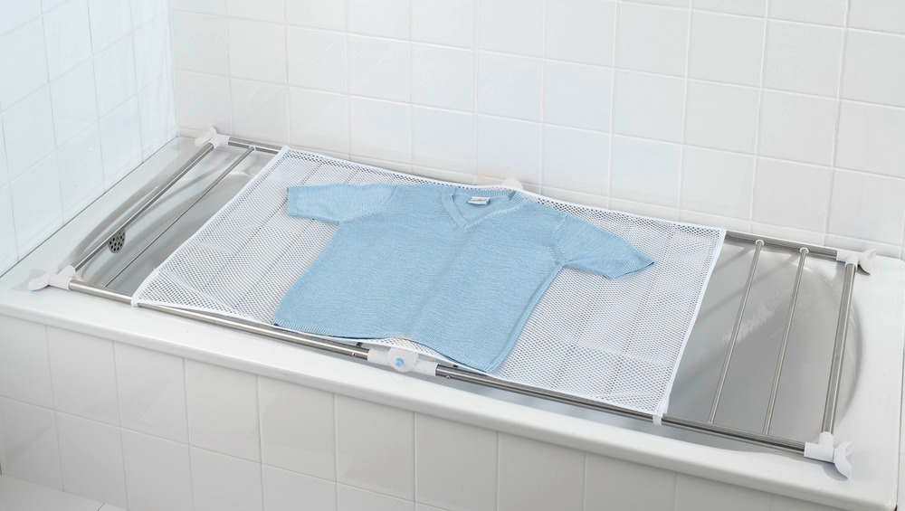 WENKO Etendoir linge pliable, séchoir à linge solide pour baignoire Profi  en acier inoxydable