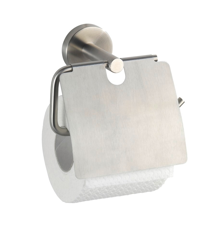 Stockeur papier WC avec couvercle Bosio mat  acier inox