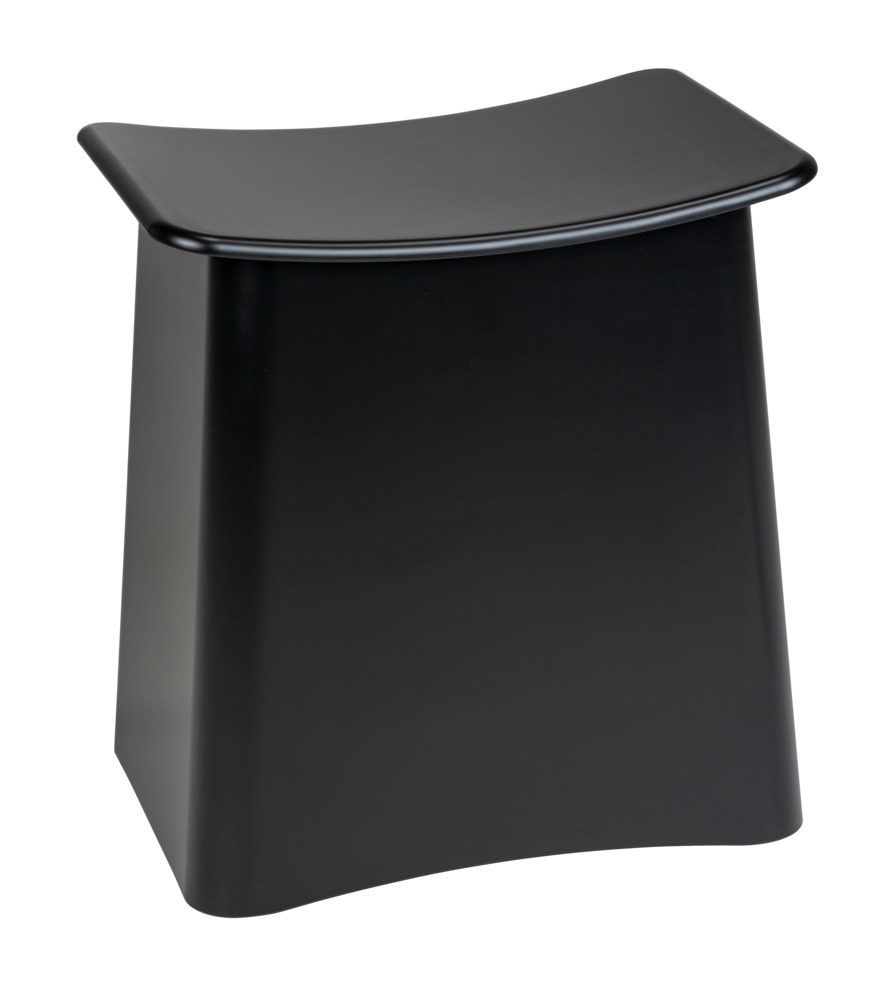 tabouret de douche Wing, noir mat  Tabouret de bain avec sac à linge retirable