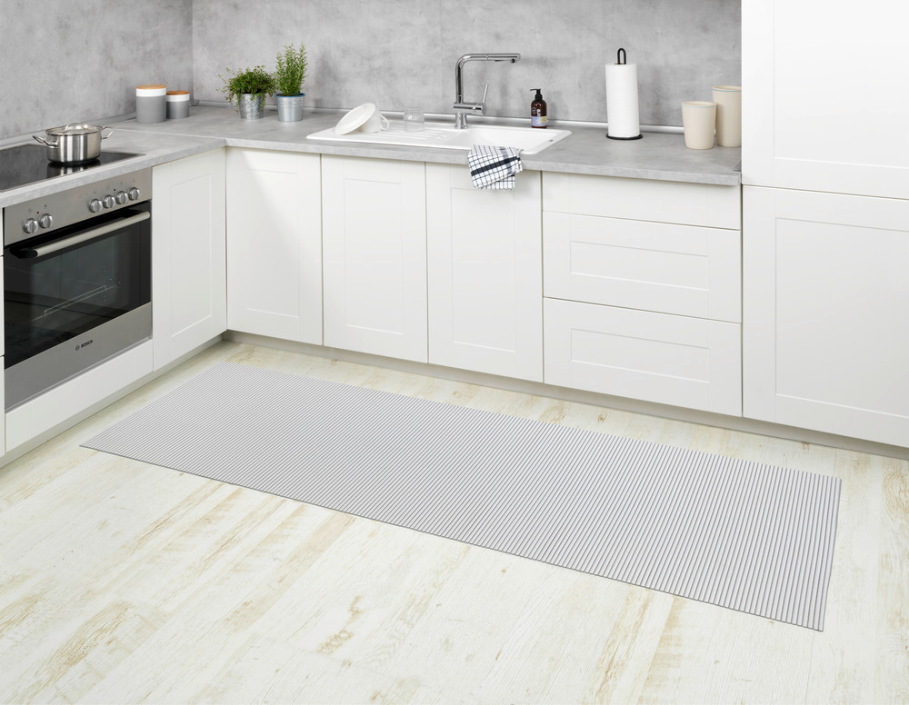 Tapis de bain en mousse souple, 65x200 cm, Uni blanc  usage dans toute la maison, antidérapant