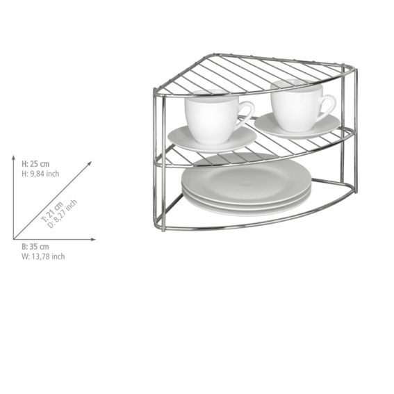 Étagère d'angle pour vaisselle  2 tablettes