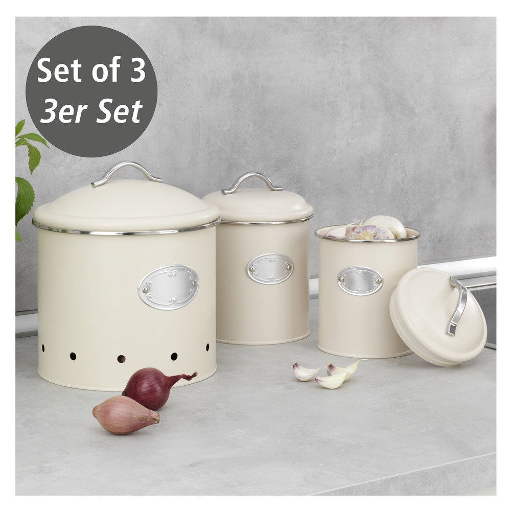 Boîtes de rangement Nero Beige, 3 pièces  Boîtes au design rétro