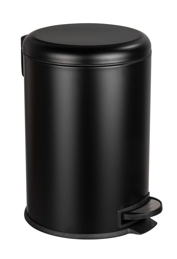 Poubelle à pédale Leman, fermeture douce système "easy close", poubelle 20L, Acier Inox noir  avec insert amovible