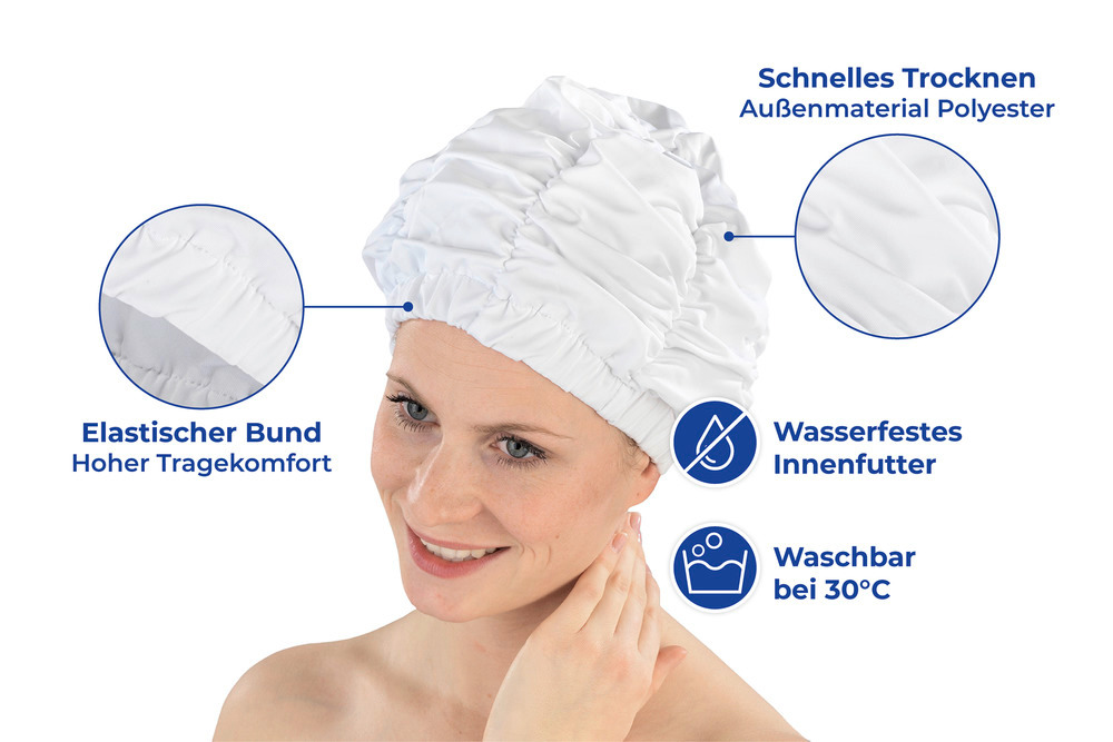 Bonnet de douche Lisa  avec ceinture élastique