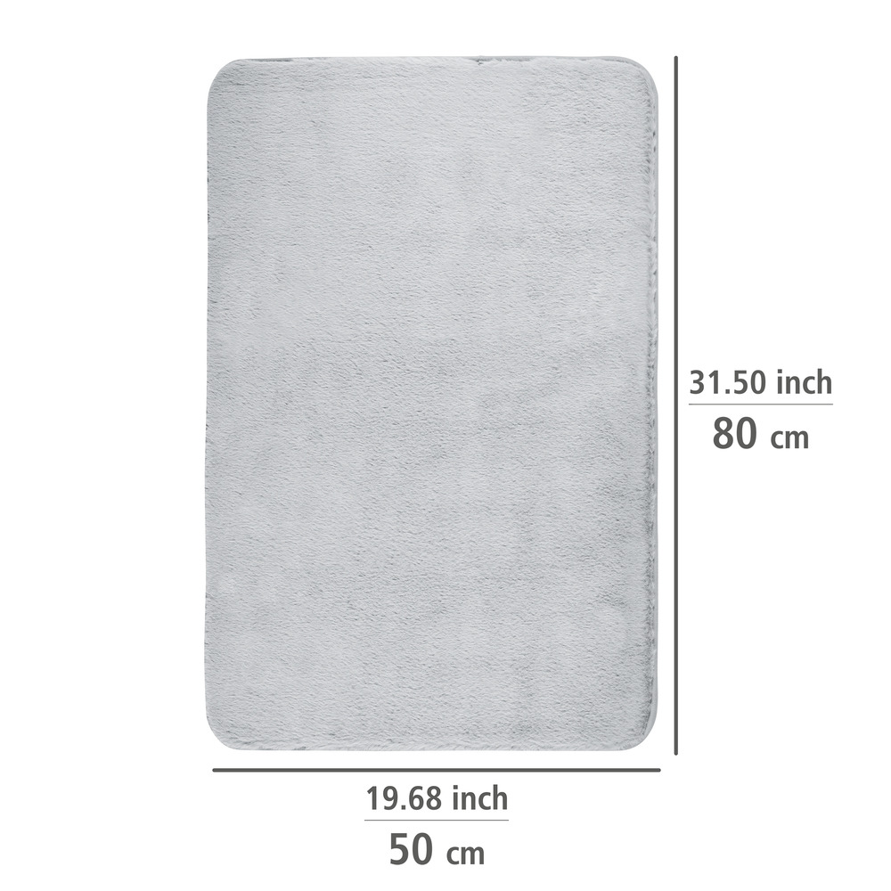 Tapis de bain Saravan gris clair  épaisseur de 2 cm