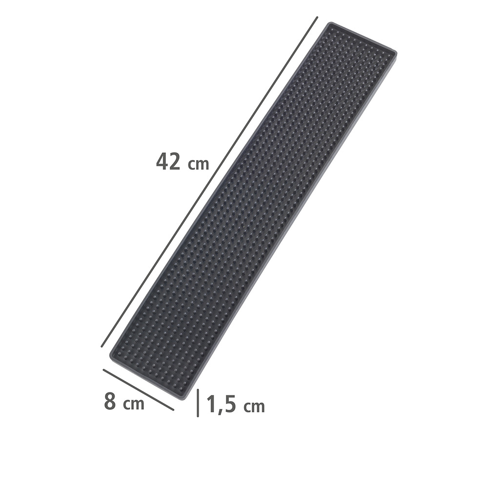 Tapis égouttoir Slim noir  8 x 42 cm