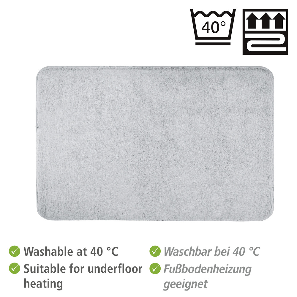 Tapis de bain Saravan gris clair  épaisseur de 2 cm