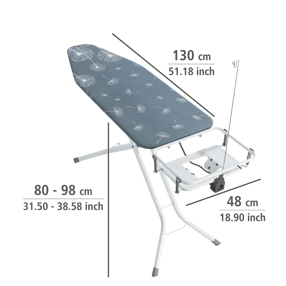 Table de repassage professionnelle, planche à repasser centrale vapeur, 130x48 cm  réglable en hauteur