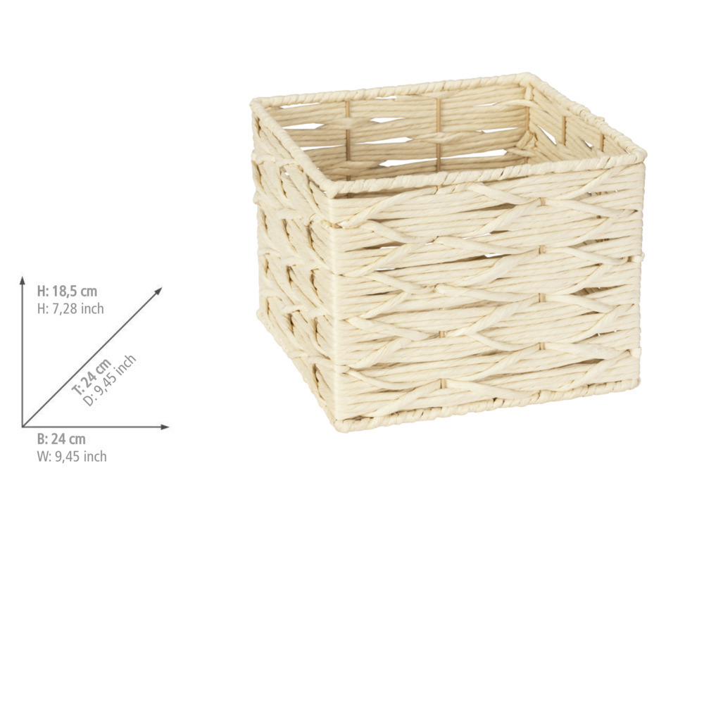 Boîte de rangement Vabriano Beige  en papier tressé de qualité supérieure