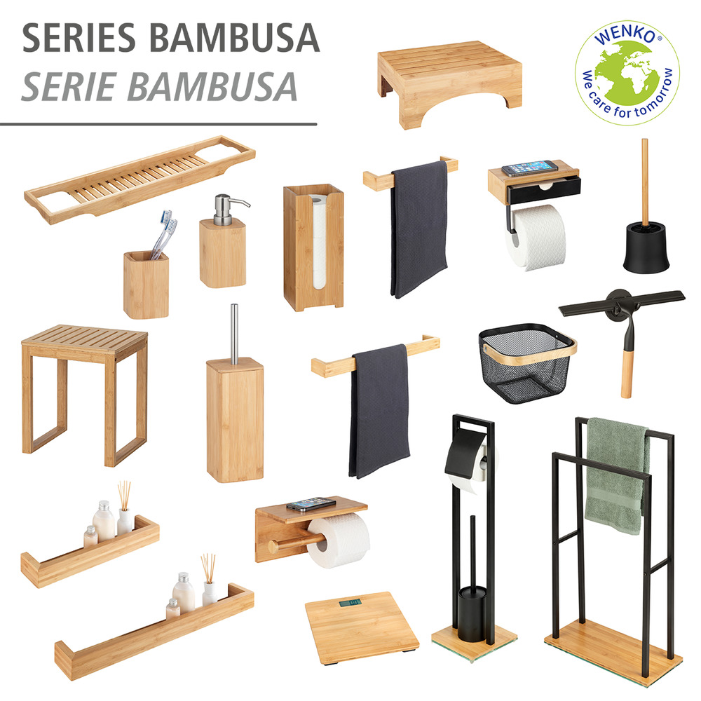 Etagere Salle de bain bambou, L60 cm, Bambusa  Etagère Salle de bain bois