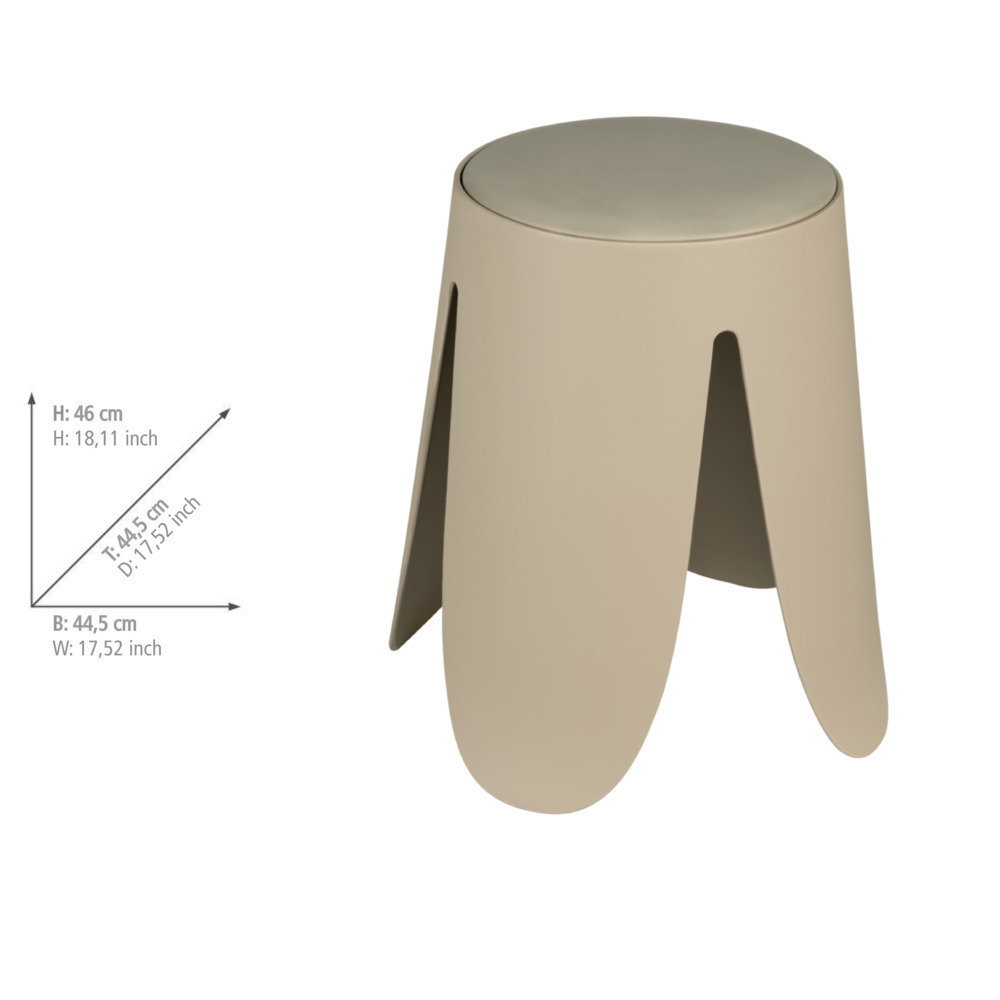 Tabouret de bain Comiso Beige mat  peut supporter jusqu'à 180 kg