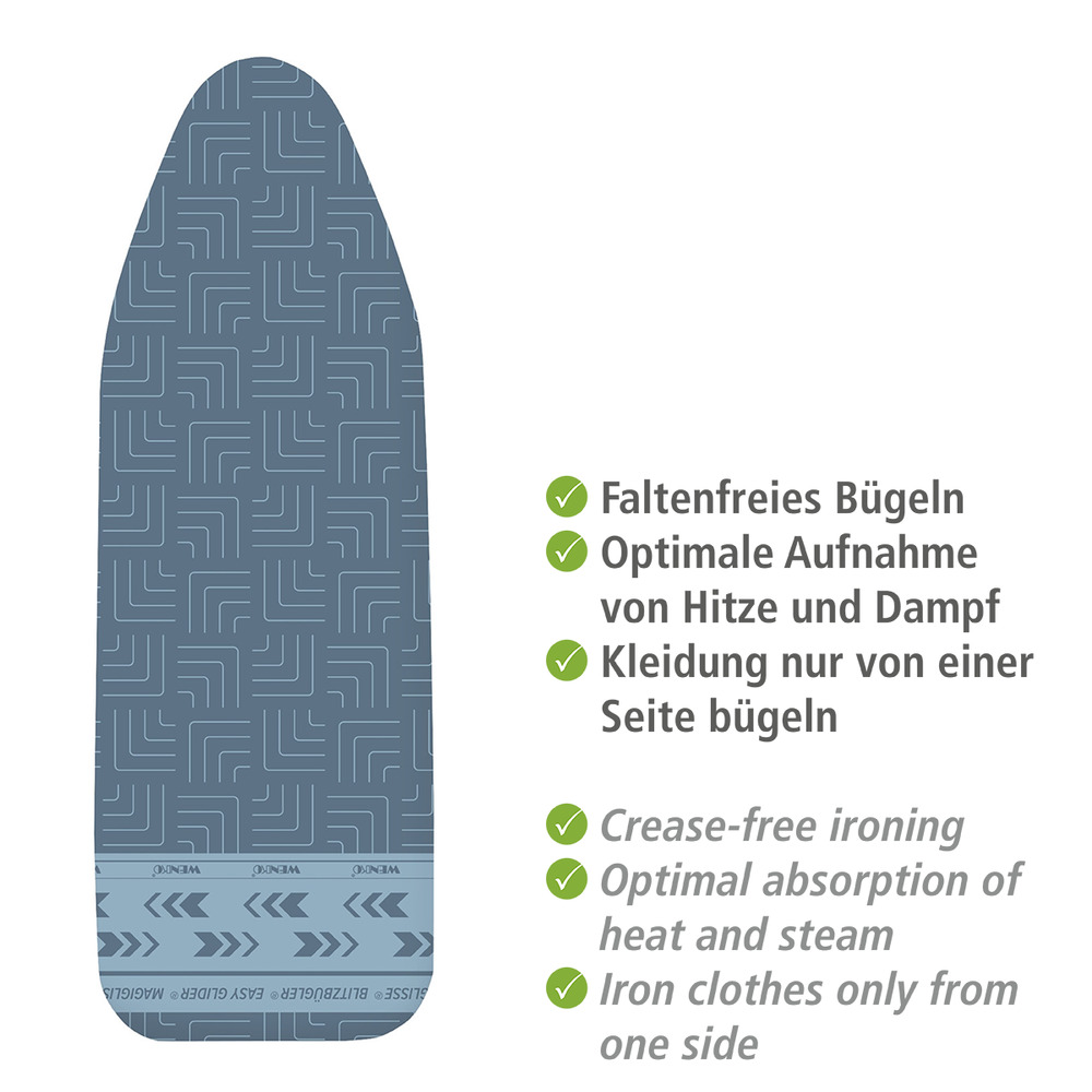 Housse de table à repasser Air Comfort avec zone de repassage magiglisse, taille M  avec zone de repassage éclair pour un repassage rapide