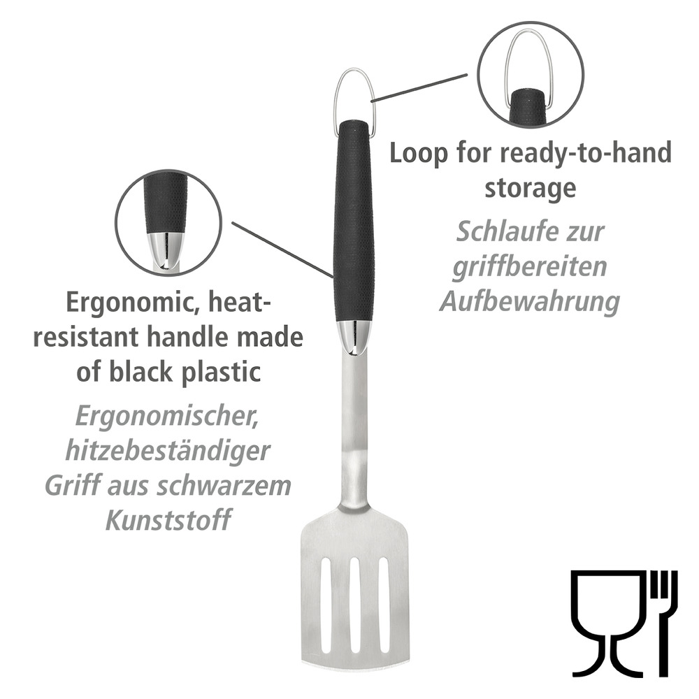 Spatule barbecue  en acier inoxydable et plastique TPR