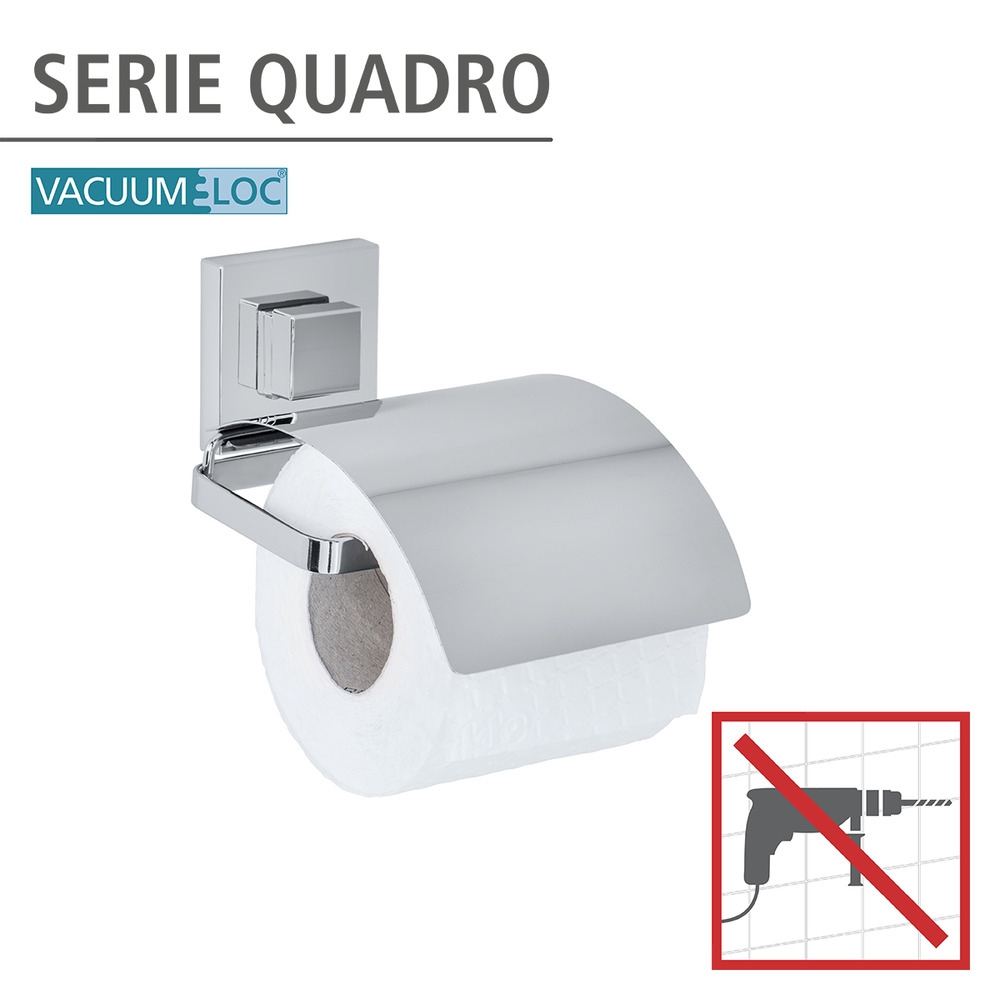 Vacuum-Loc® dérouleur de papier WC avec couvercle en acier inox Quadro  fixer sans percer