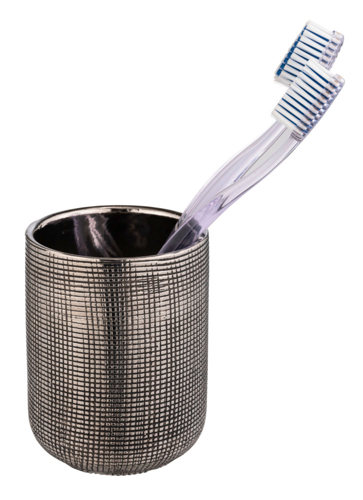 Gobelet brosse à dents Rivara argent  en céramique