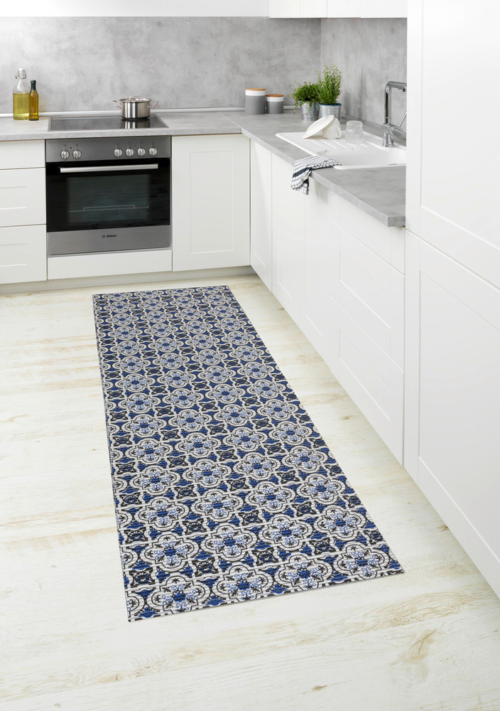 Tapis de bain en mousse, effet Carreau de Ciment, 65x200 cm, Murcia  usage dans toute la maison, antidérapant