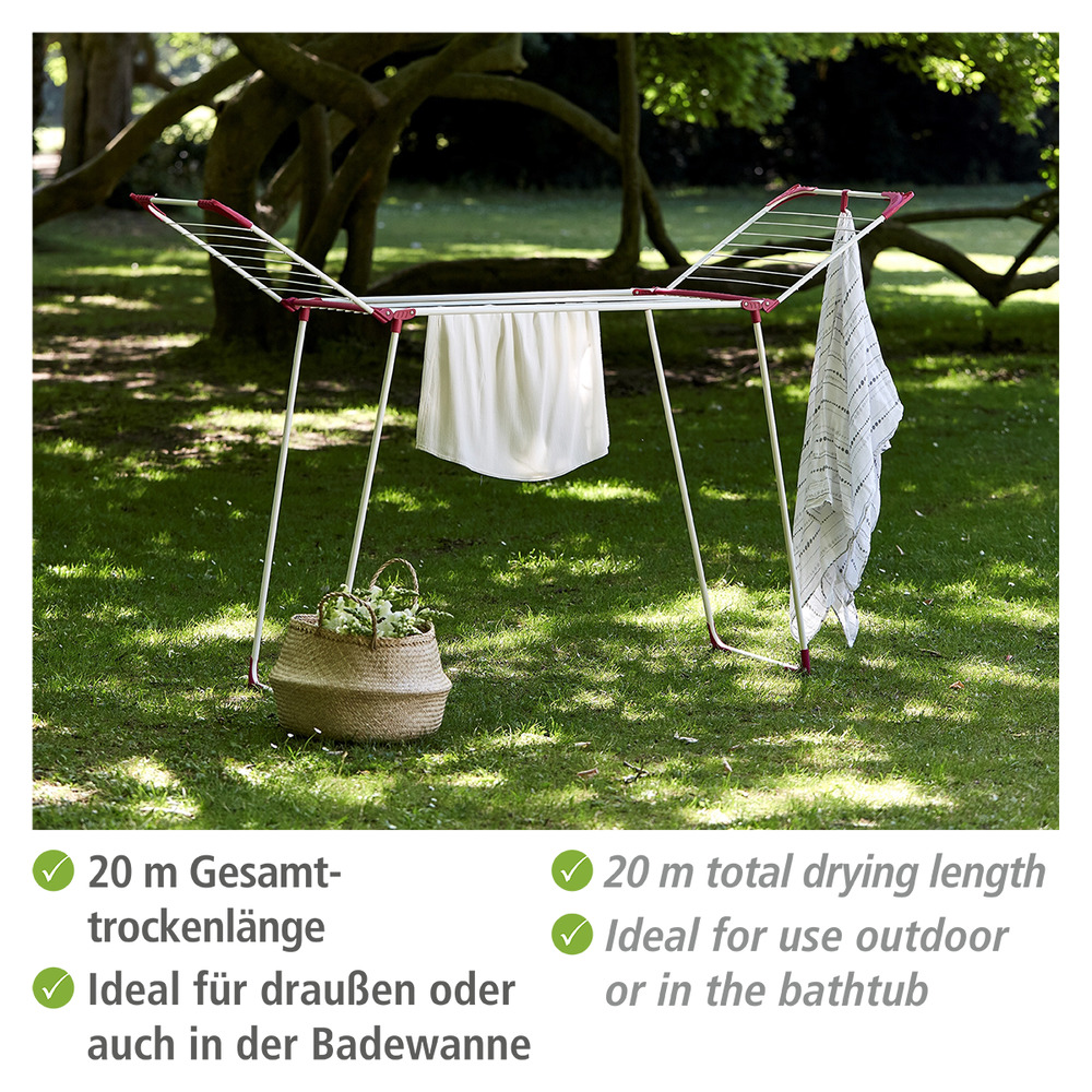 Etendoir linge, séchoir à linge pliable, Summer Dry, longueur d'étendoir 13m  13 m de longueur sèche