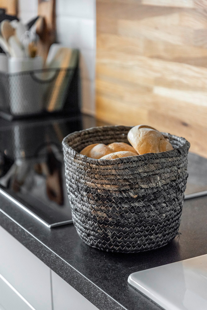 Panier de rangement Coppitella Bleu  en jonc de mer tressé