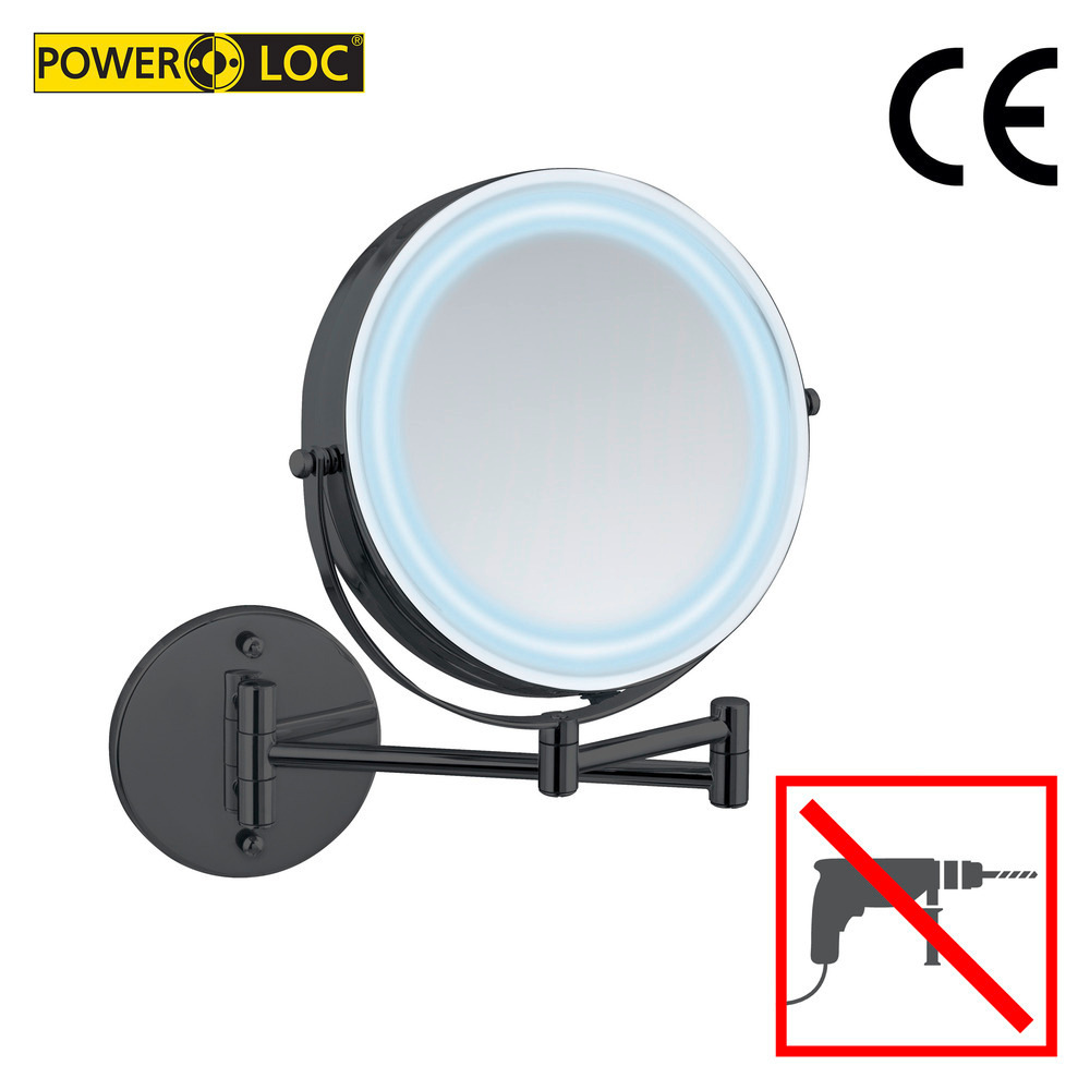 Power-Loc® miroir mural LED Lumi Noir  avec grossissement 5x