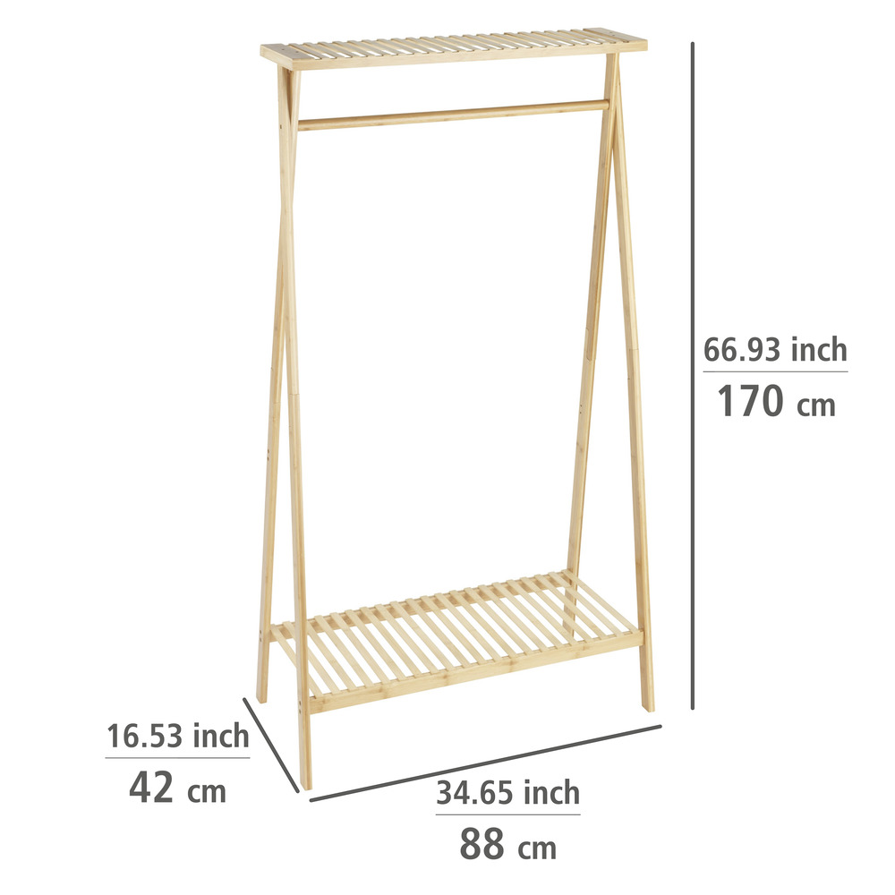 Portemanteau sur pied Lanai  2 tablettes pour les chaussures et les sacs