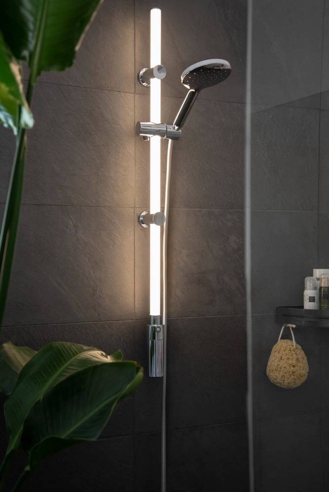 Ensemble Barre de douche à LED 94 cm 12 couleurs RVB  dimmable