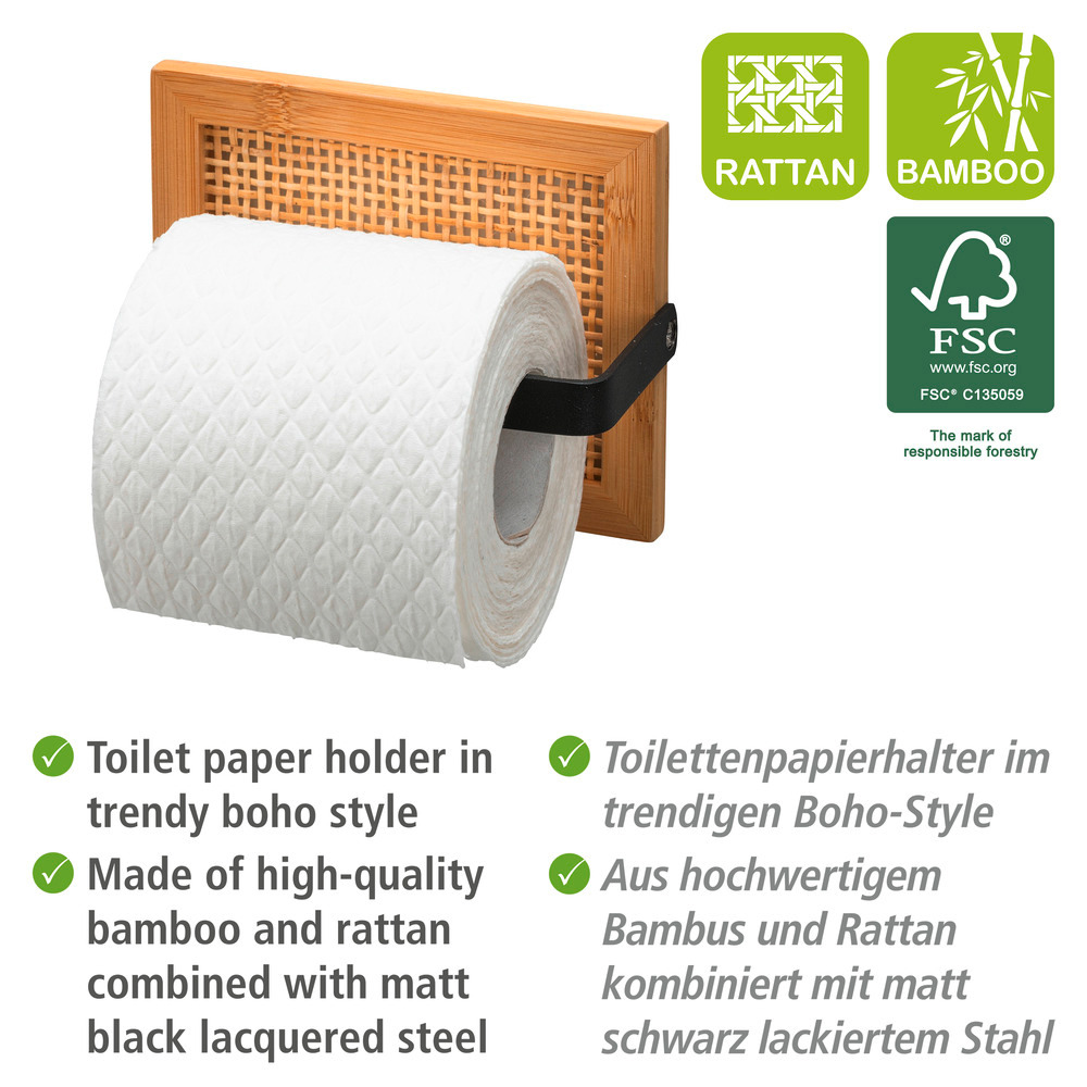 Distributeur de papier toilette  En bambou et en rotin