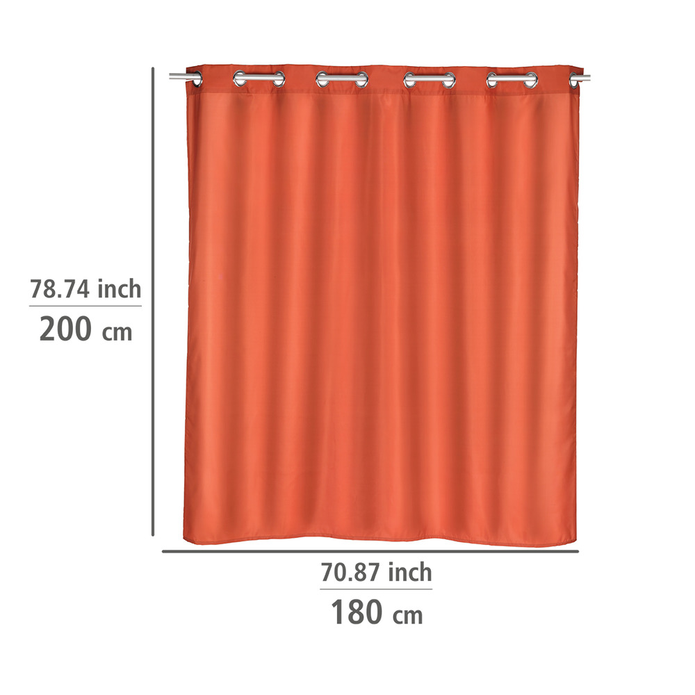 Rideau de douche, waterproof, rideau de douche 180x200 cm, Comfort flex terracotta  Textile (Polyester), 180 x 200 cm, lavable