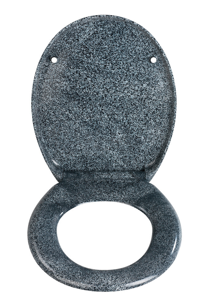 Abattant WC Premium Ottana Granite Easy-Close  abaissement automatique, fixation Fix-Clip hygiénique en acier inox, antibactérien