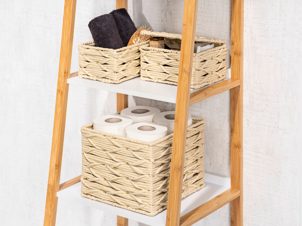 Boîte de rangement Vabriano Beige, avec couvercle  en papier tressé de qualité supérieure