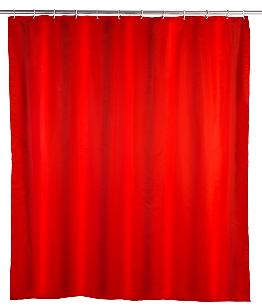 Rideau de douche anti-moisissure rouge  lavable, 180 x 200 cm