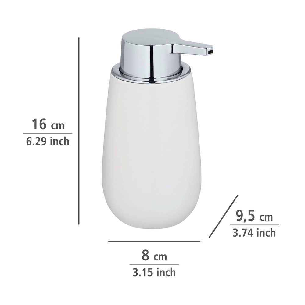 Distributeur de savon Badi blanc  céramique, 320 ml