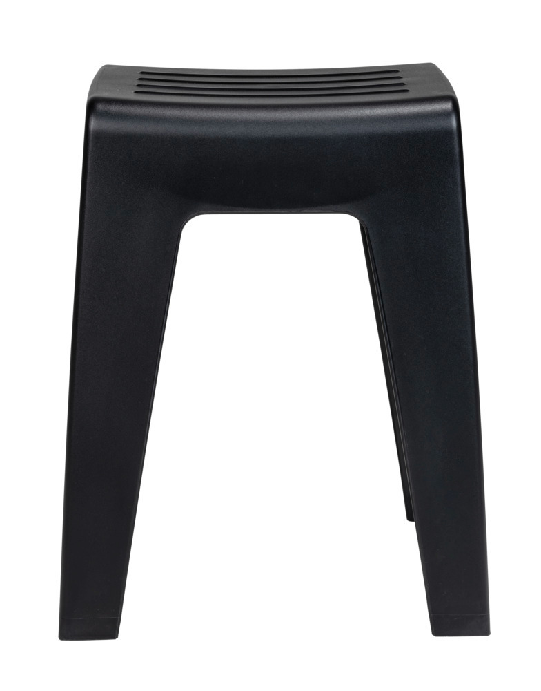 Tabouret salle de bain noir mat Kumba  avec panier à linge intégré