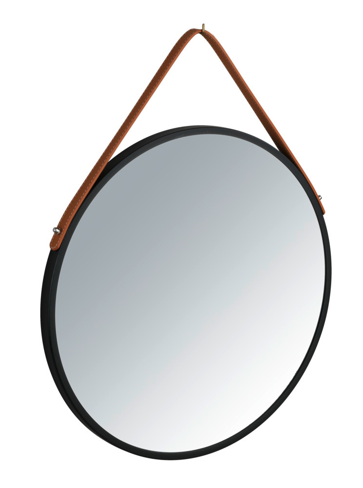 Miroir mural Borrone rond 40 cm  avec sangle de suspension