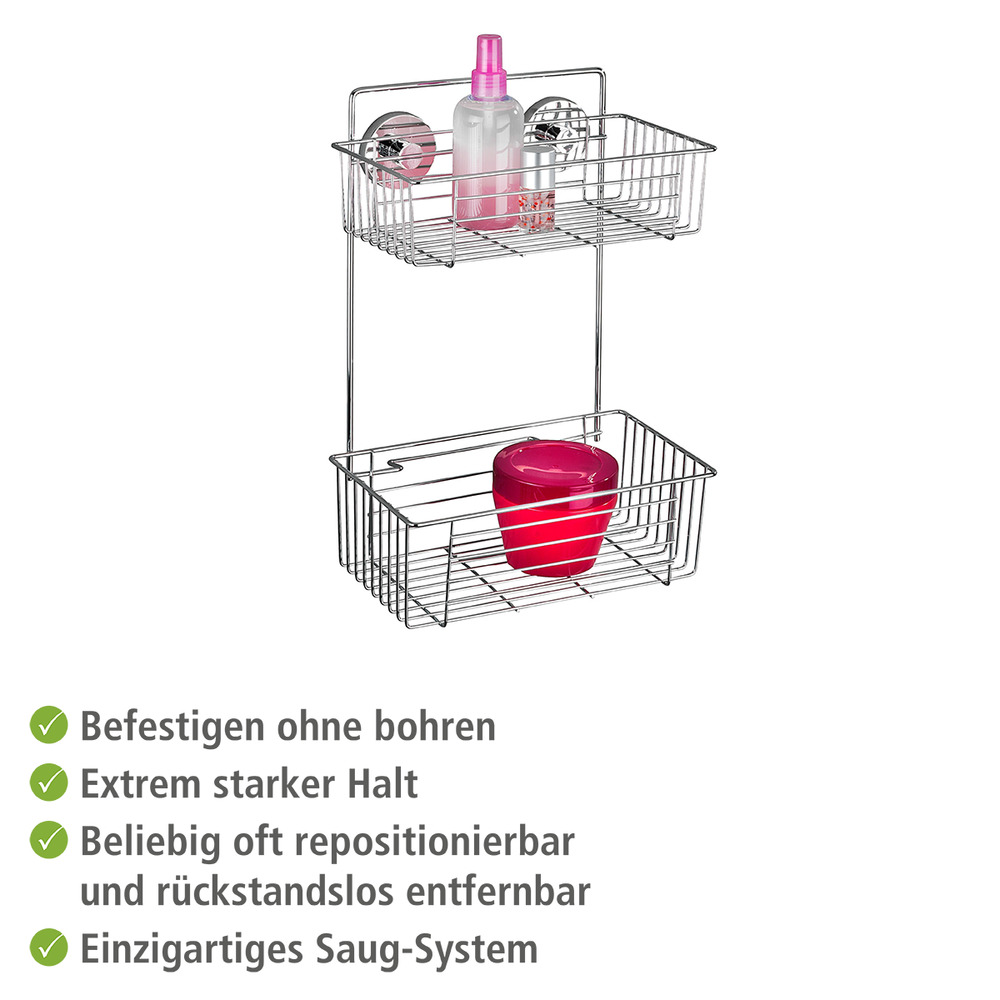 Vacuum-Loc® étagère murale à 2 niveaux Bari  fixer sans percer