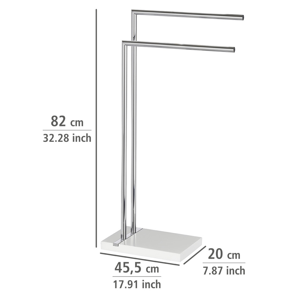 Porte-serviettes Noble blanc  en acier chromé