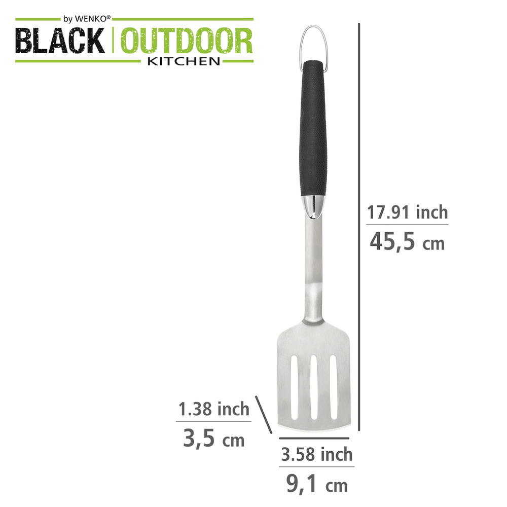 Spatule barbecue  en acier inoxydable et plastique TPR