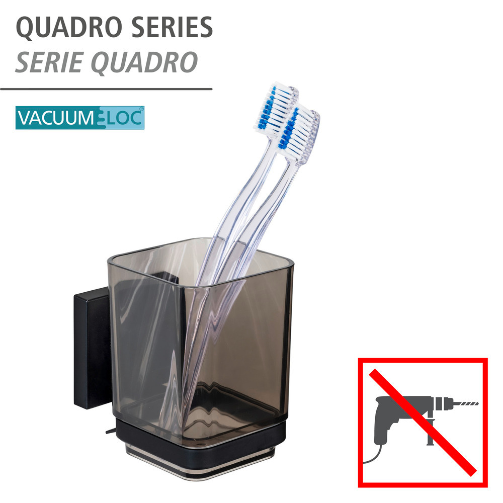 Gobelet à dents Vacuum-Loc® Quadro Noir  Fixer sans percer