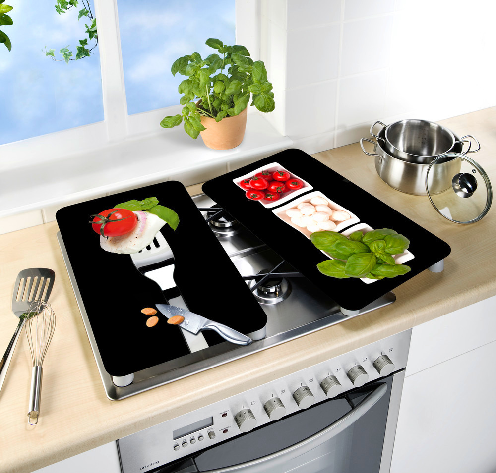 Plaque de protection en verre universel Caprese  pour tous les types de cuisinières