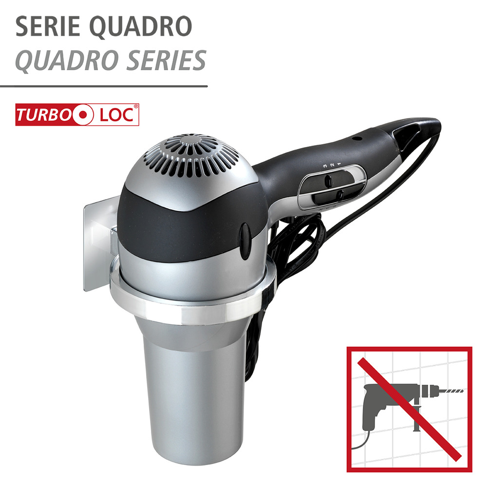 Turbo-Loc® porte sèche-cheveux Quadro  fixer sans percer