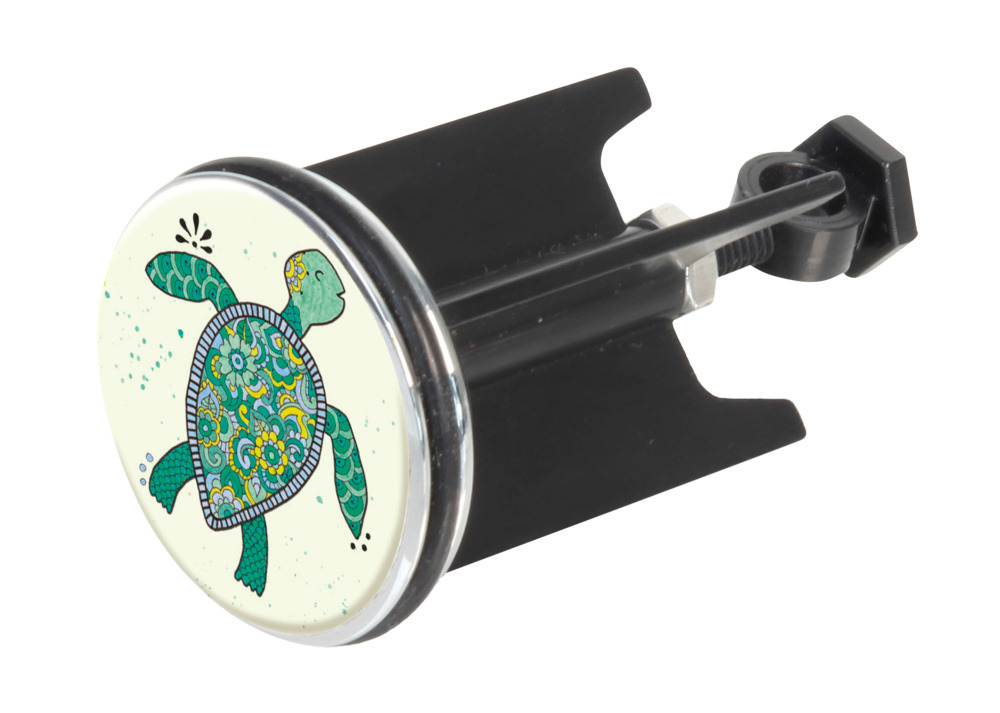 Bonde de lavabo Pluggy, Noir "Turtle"  Bouchon de lavabo réglable en hauteur