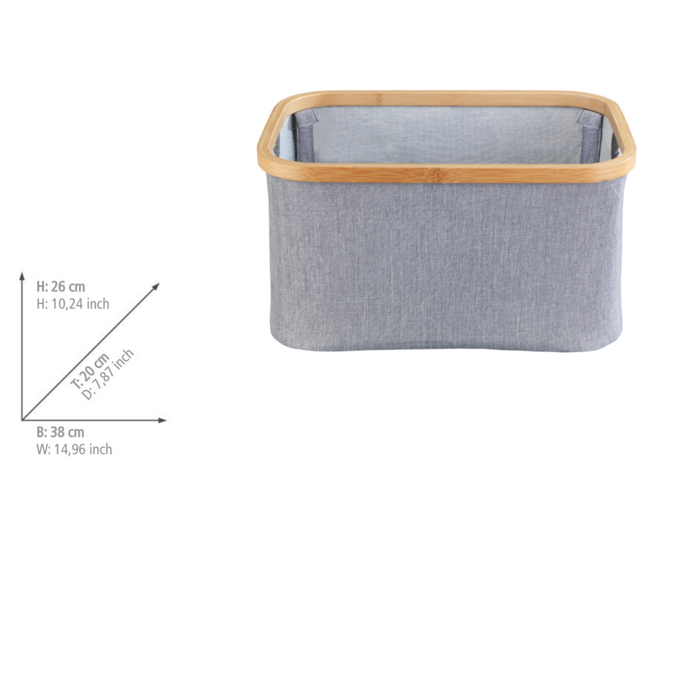 Panier bambou rangement pliable Bahari, boite de rangement linge, 20L, 38x20x26 cm  corbeille à linge pliable, 20 l