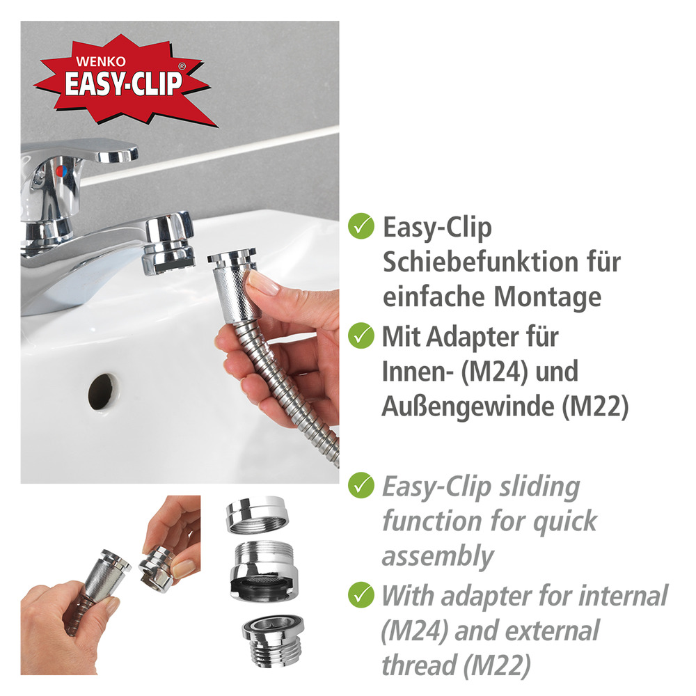 Douchette pour lavabo  avec fonction coulissante Easy-Clip