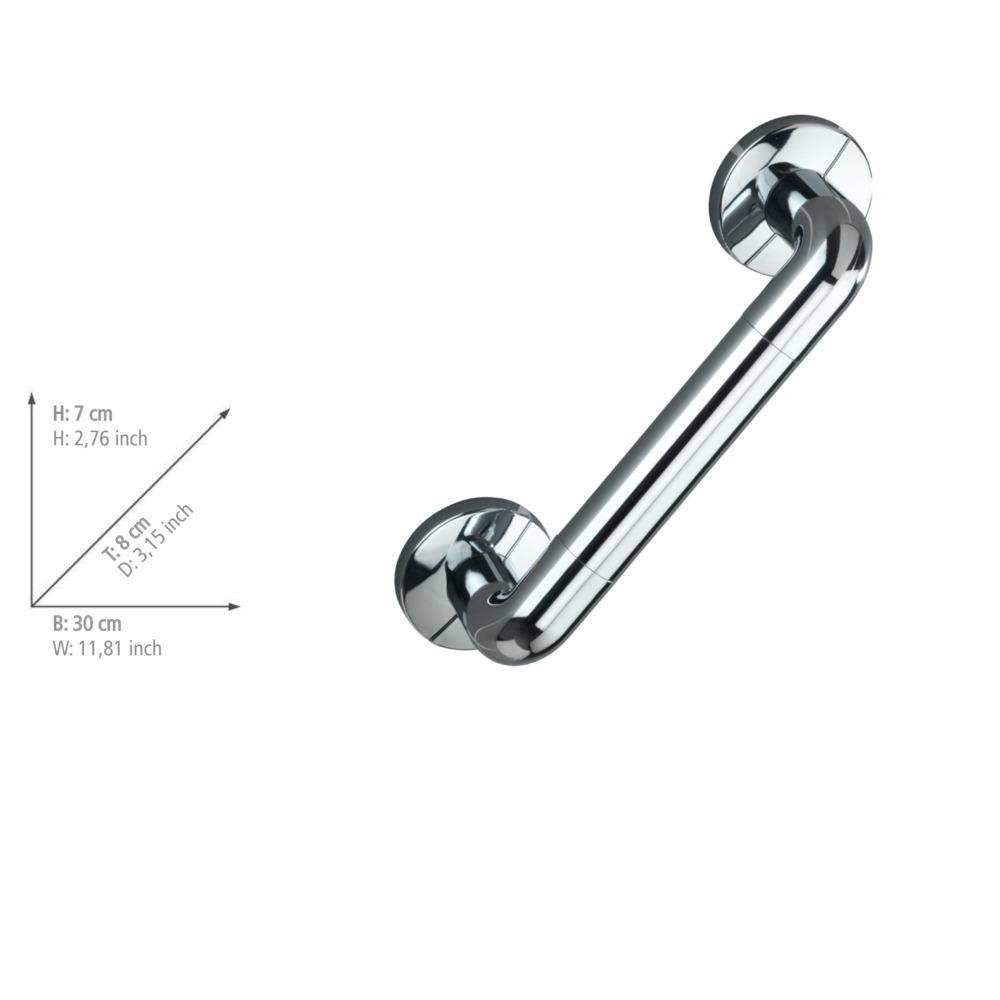 Barre d'appui Secura Chrome, 30cm  Type de construction agréé par le TÜV