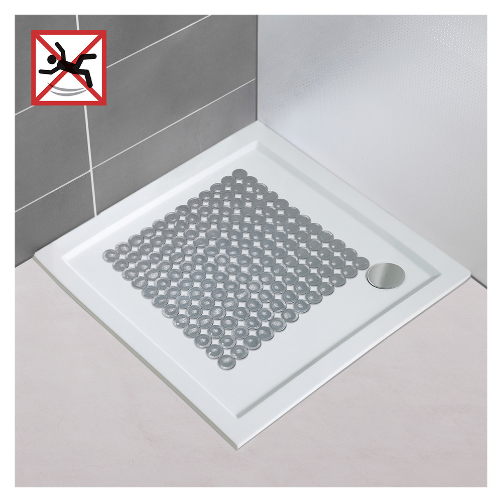 Tapis de douche antidérapant, 54x54 cm, Belem gris  antidérapant